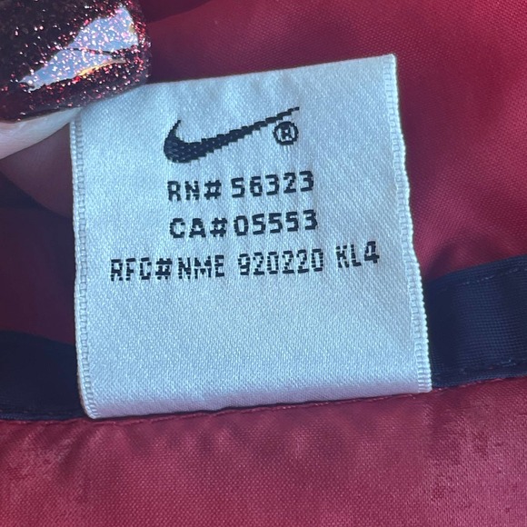 Vintage Nike Windbreaker Jacket Adult Large Red Snap Front Pockets Swoosh 90s - Picture 8 of 14